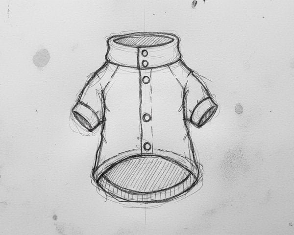 Initial design sketch for pet harness