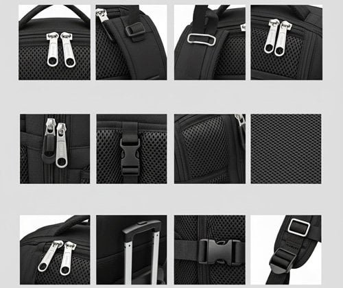 Pet bag materials and hardware components