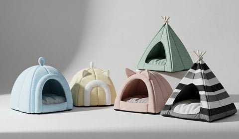 Cave hooded pet bed