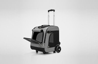 Rolling wheeled pet carrier
