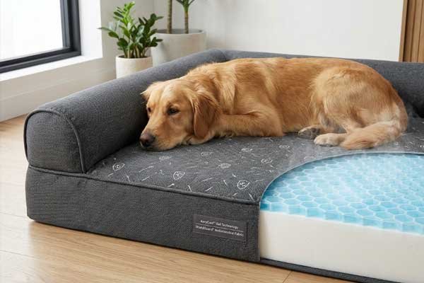 advanced pet product materials including cooling gel and antimicrobial fabrics